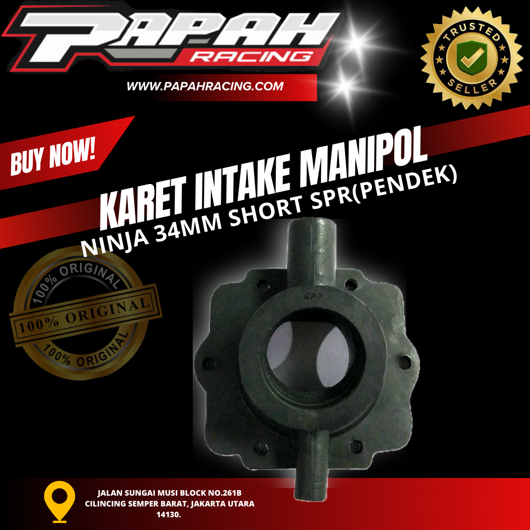 KARET INTAKE MANIPOL NINJA 34MM SHORT SPR  (PENDEK)